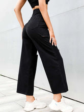 High Waist Ripped Wide Leg Jeans